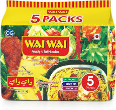 Wai Wai Chicken Noodles Family Pack 5x75g